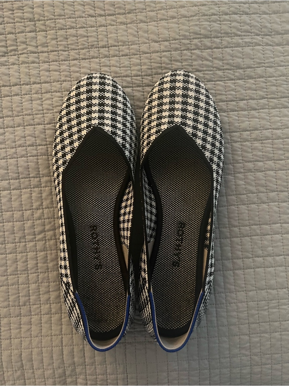 Rothy's Black & White Houndstooth Ballet Flats